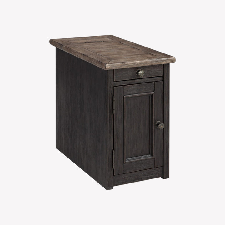 T736-7 Tyler Creek Chairside End Table In Greyish Brown/ Black Finish | Signature Design By Ashley