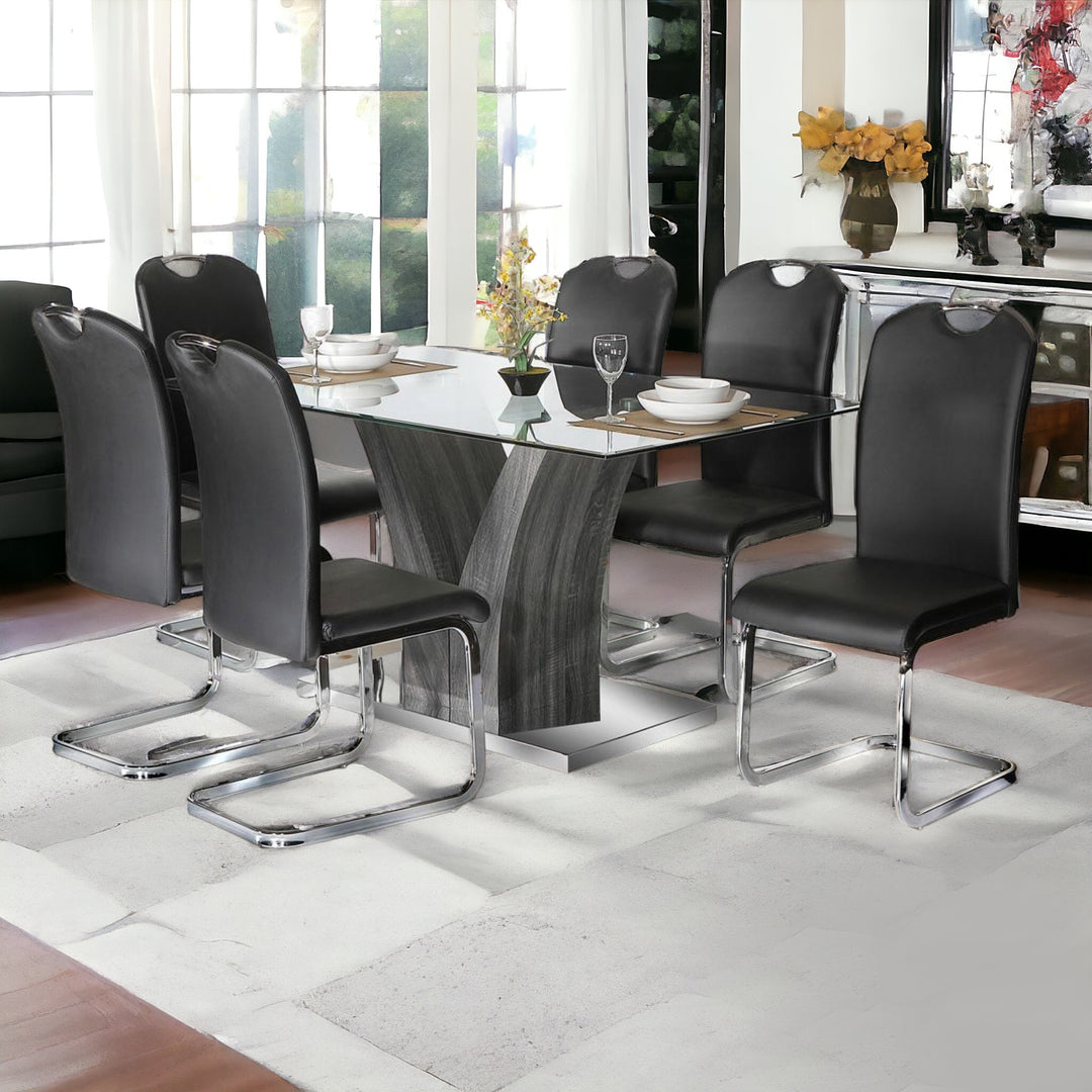 Kelly Enticing Dining Table With Clear Tempered Glass