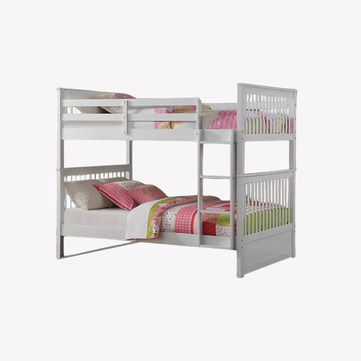 Everett Classic Bunk Bed (Double/ Double) With Storage Drawers - White