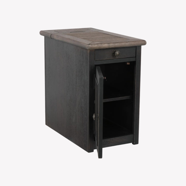 T736-7 Tyler Creek Chairside End Table In Greyish Brown/ Black Finish | Signature Design By Ashley