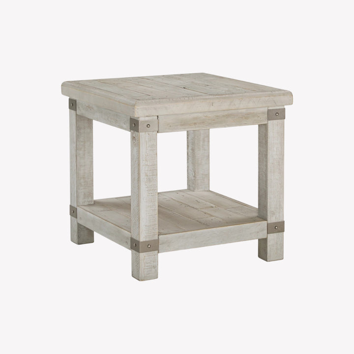 T757-3 Carynhurst End Table With USB Charging - White Wash Grey | Signature Design By Ashley