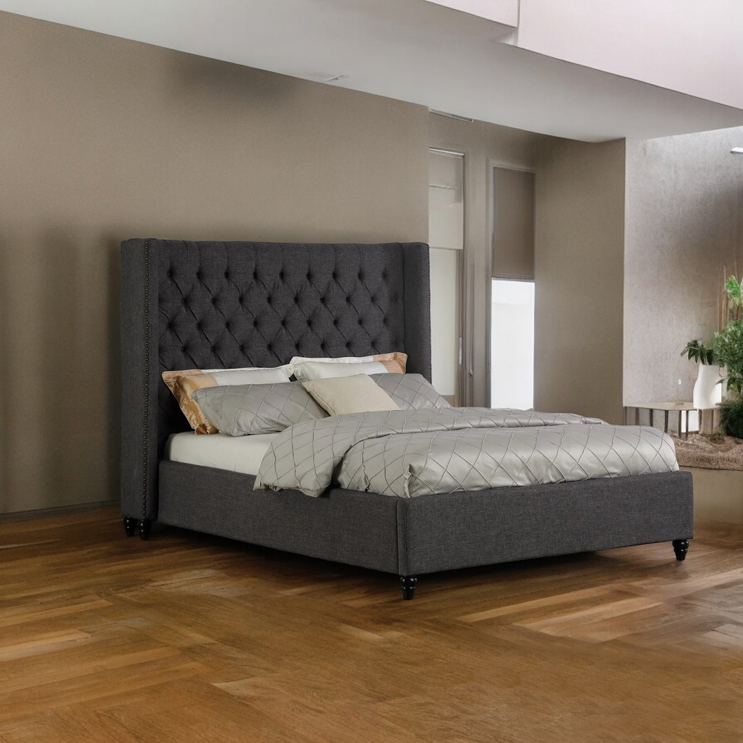 Margaret Royal Platform Bed Frame - Beige/ Grey