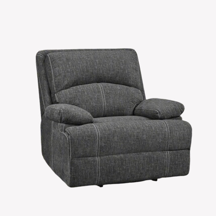 Griddy Relaxing Recliner Chair With Soft Polyester Fabric Upholstery - Grey