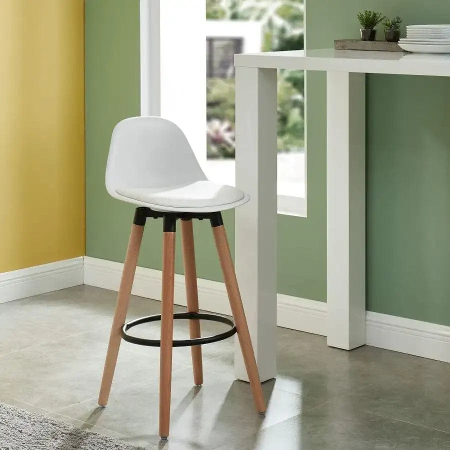 Patrick 26" Counter Stool in White and Natural (Set of 2)