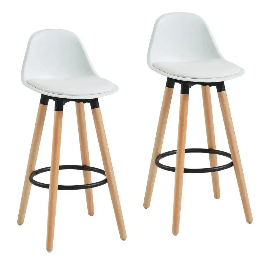 Patrick 26" Counter Stool in White and Natural (Set of 2)