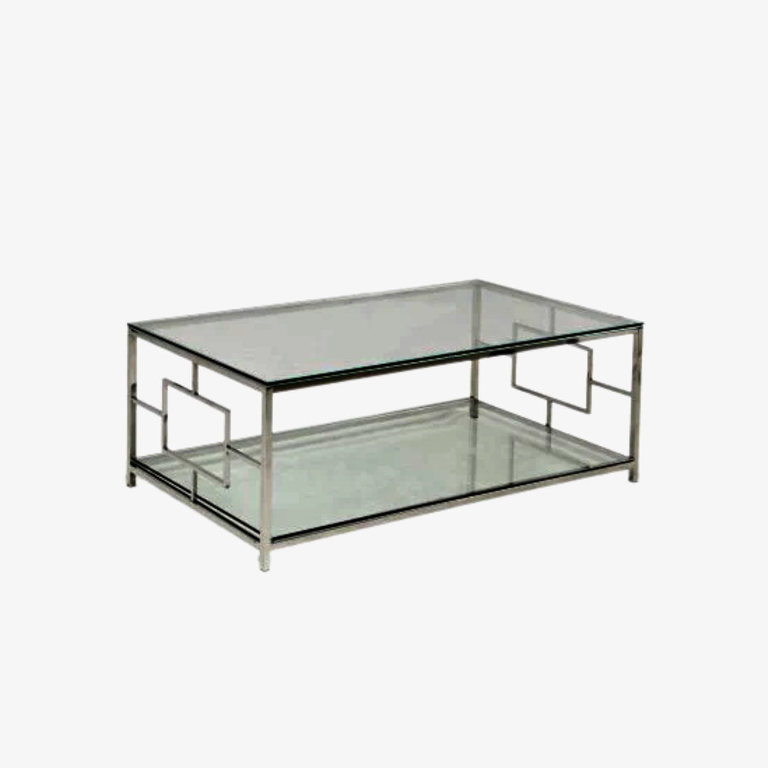 Willa Stainless Steel Coffee Table Set In Chrome Finish