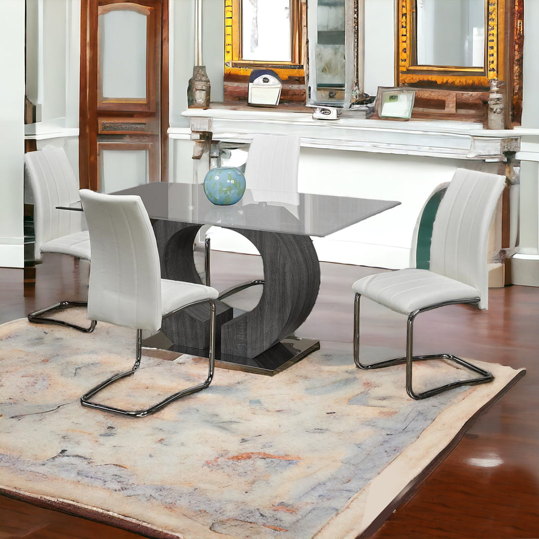 Zeke Alluring White 5-Piece Small Dining Table Set
