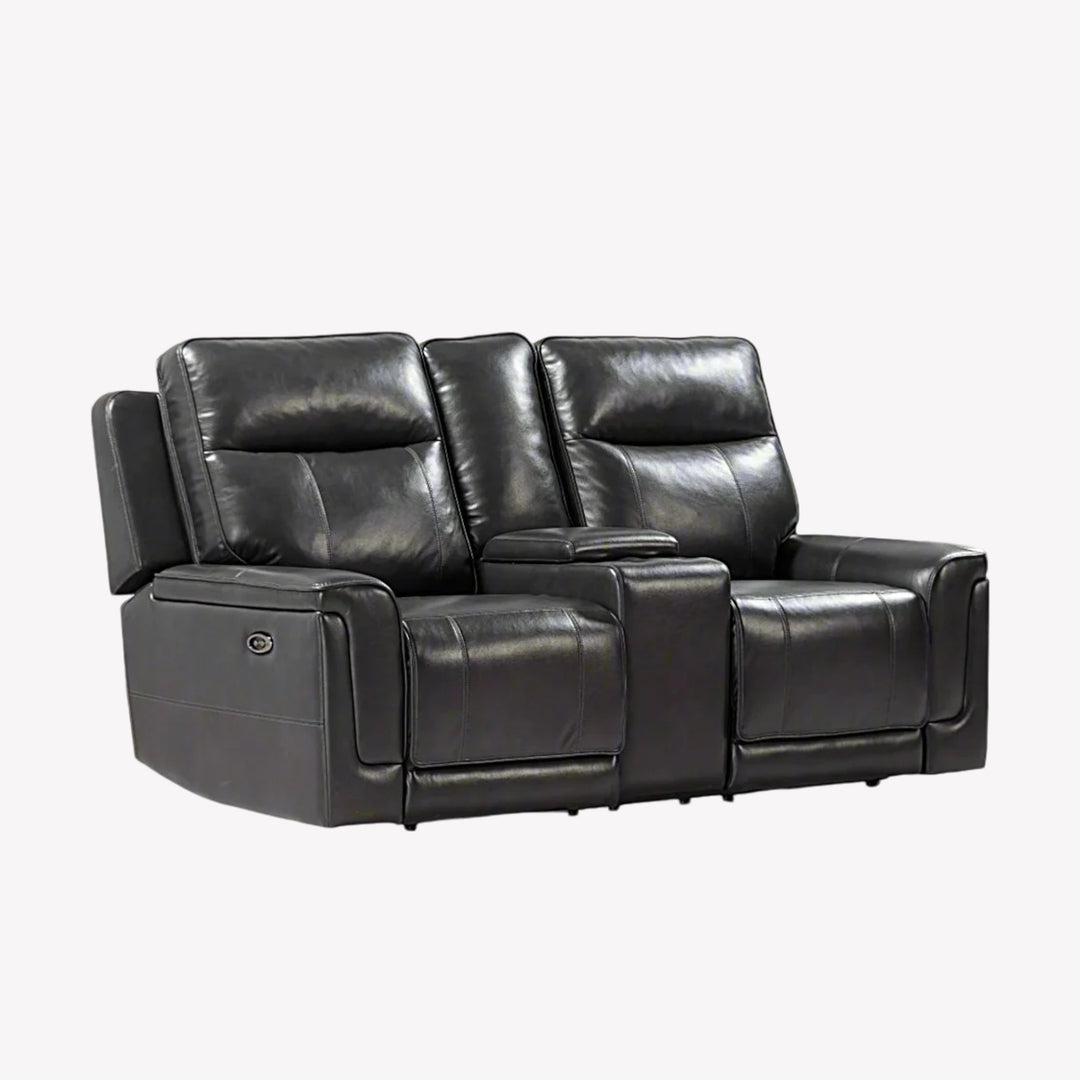 Nova Power Recliner Loveseat With Storage Console & Cup Holders - Charcoal