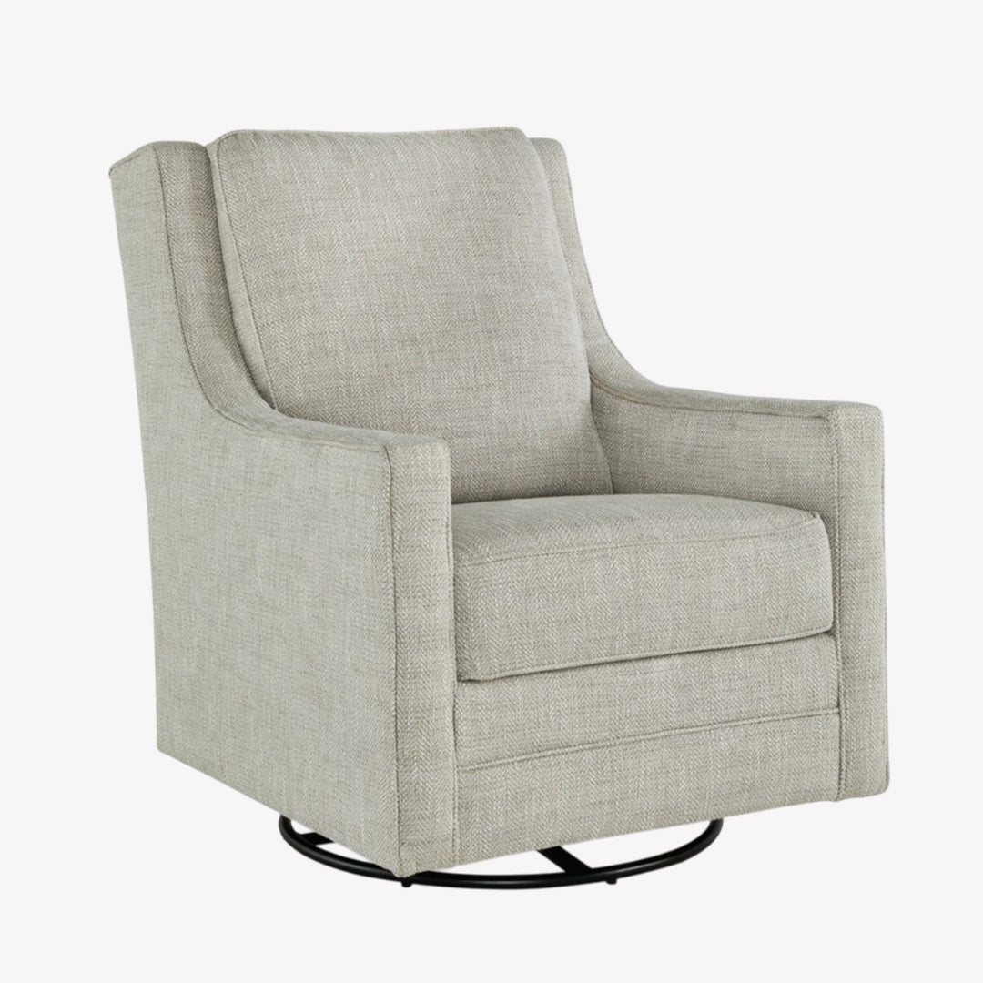 A3000265 Kambria Swivel Glider Accent Chair In Fog Finish | Signature Design By Ashley