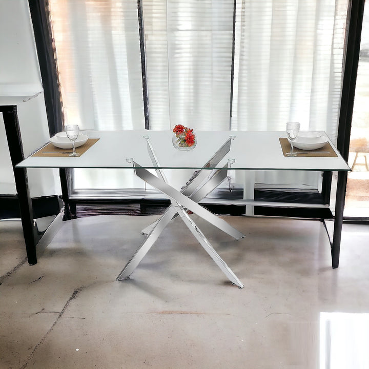 Riverside Harmony Classy Dining Table with Clear Tempered Glass Top