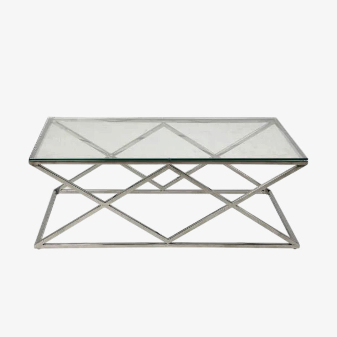 Eden Coffee Table Set With Silver Plated Frame