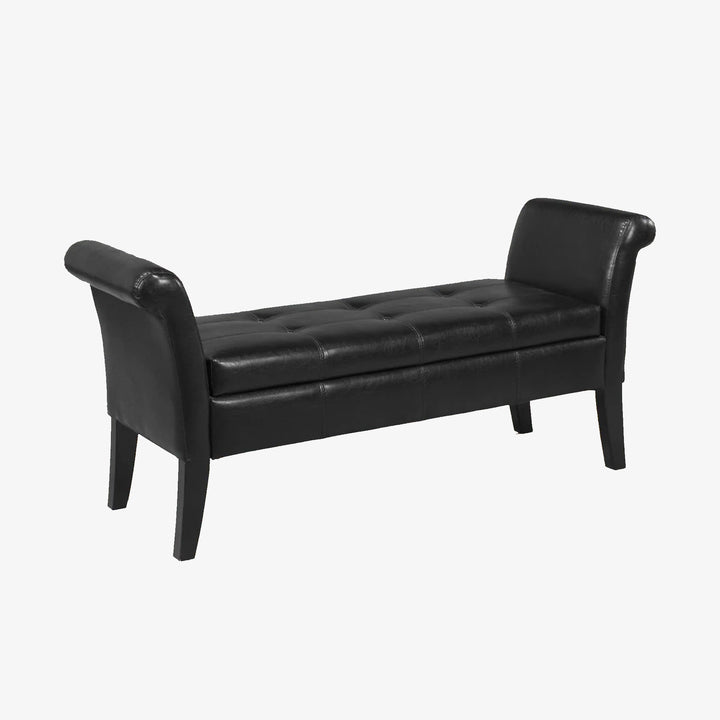 Harmony PU Leather Upholstered Seating Bench In Espresso Finish