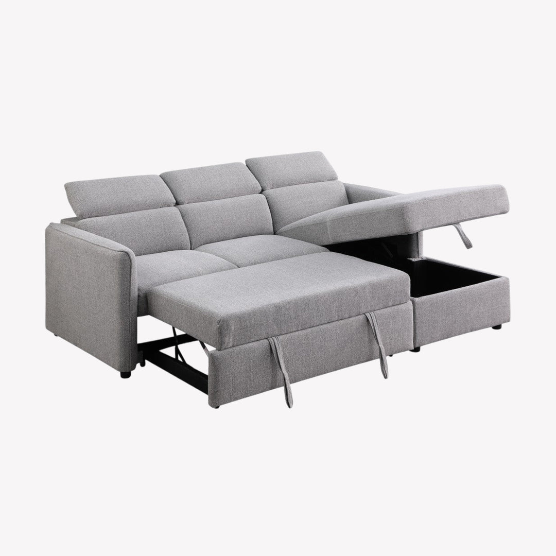 Faith Sectional Sofa Bed With RHF Storage Chaise - Gorge Grey