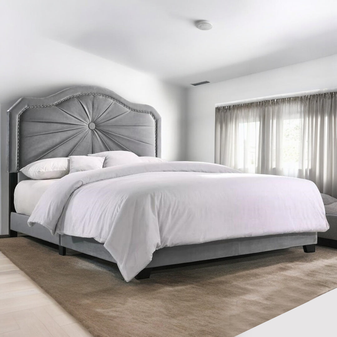 Embla Bed - Elegant Grey Upholstered Bedframe