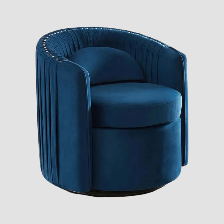 Zevon Velvet Arm Chair With Velvet Upholstery - Charming Blue