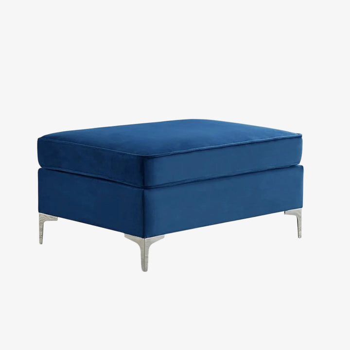 Jason Contemporary Storage Ottoman In Enticing Blue Finish