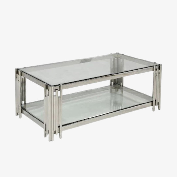 Belini Stainless Steel Coffee Table With Chrome Finish