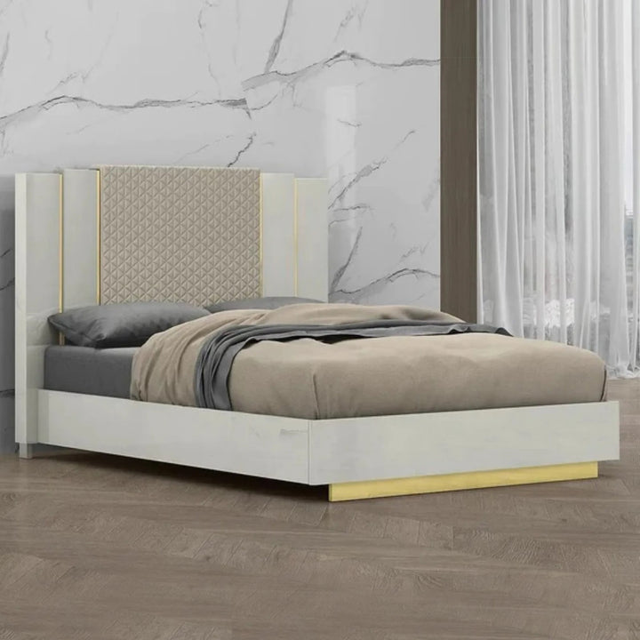 Lavish Appealing Platform Bed Frame With Exquisite Grey Finish