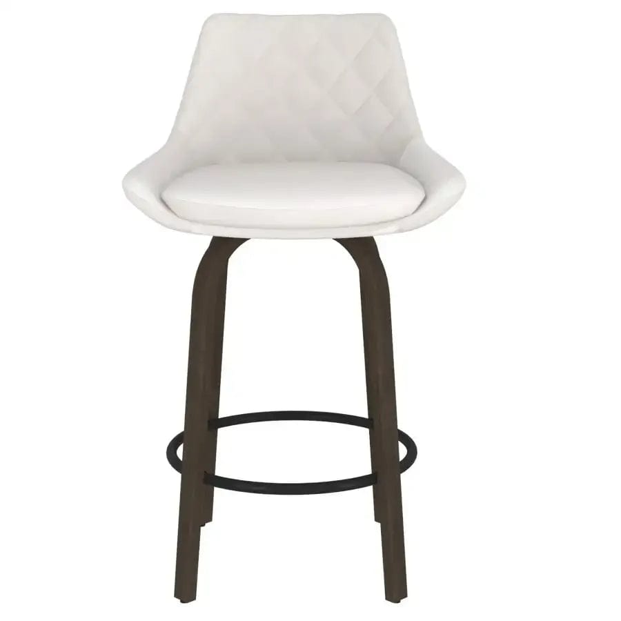 Felicity 26" Timeless Counter Stool in White and Walnut (Set of 2)