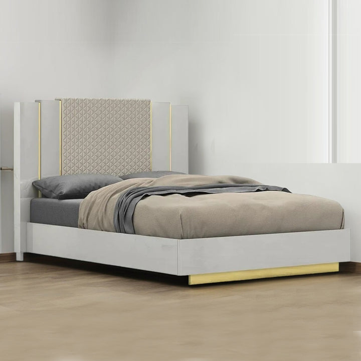 Lavish Appealing Platform Bed Frame With Exquisite Grey Finish