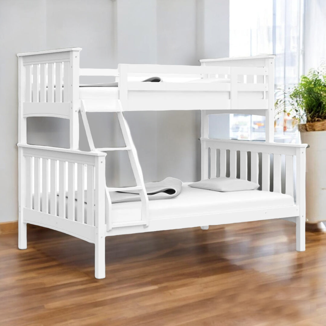 Parker Sleek & Stylish Bunk Bed (Single/ Double) In Striking White Finish