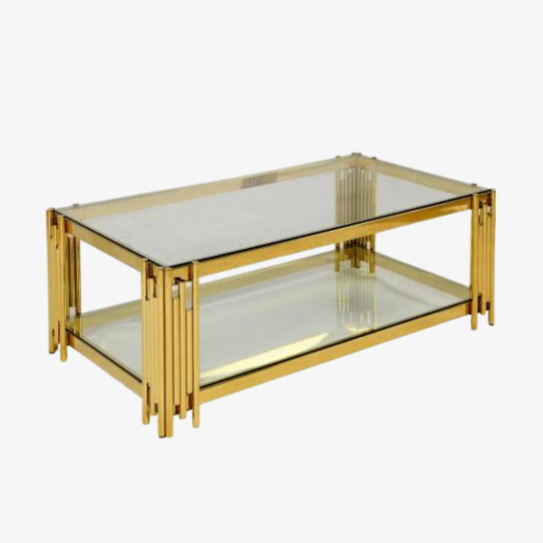 Belini Stainless Steel Coffee Table With Gold Finish