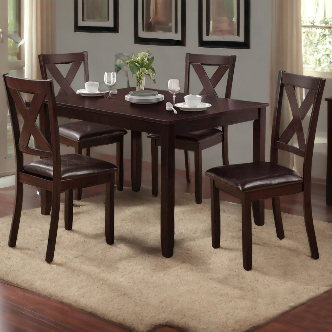 Blossom Dining Set: Contemporary Elegance and Functional Design in Espresso Finish