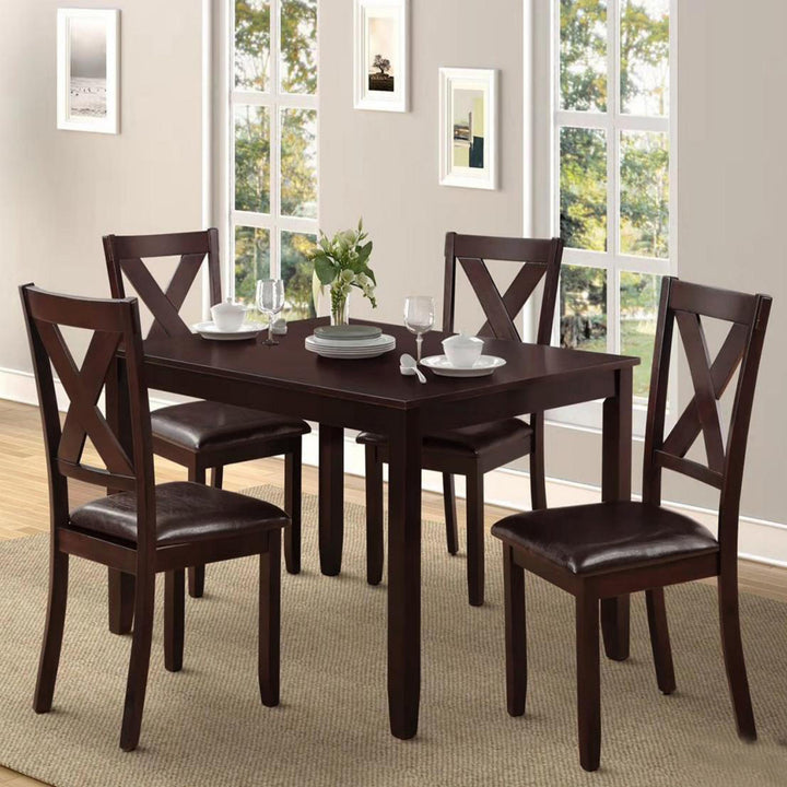 Blossom Dining Set: Contemporary Elegance and Functional Design in Espresso Finish