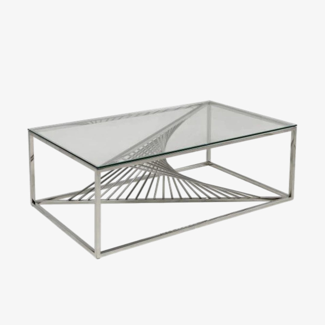 Francesca Coffee Table Set With Chrome Finish