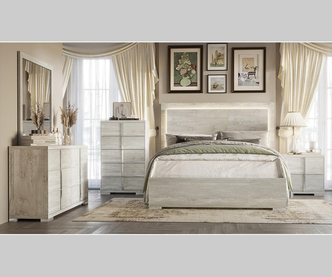 Solace 8-Piece Bedroom Set In Appealing White Finish