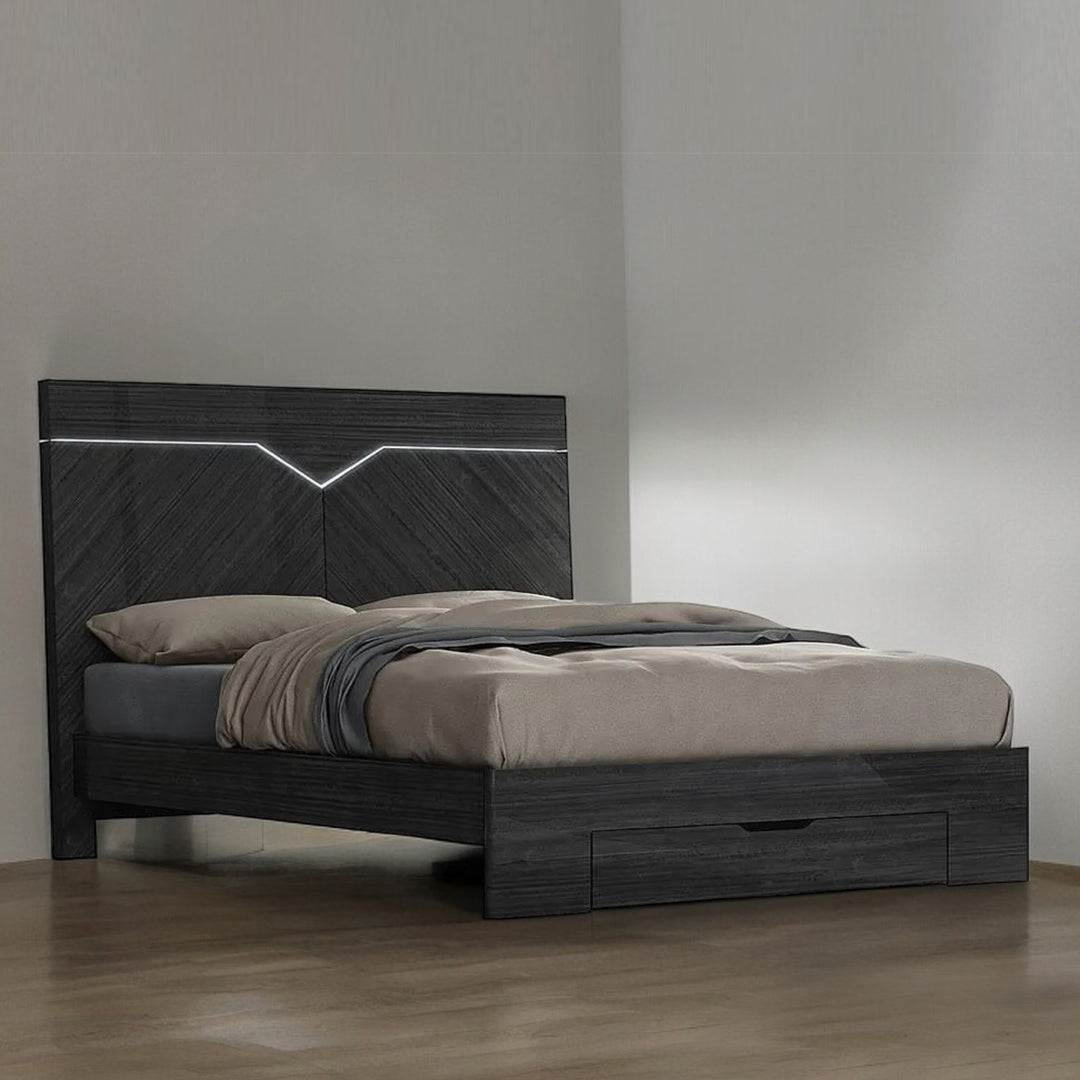 Emilio Chic Platform Bed Frame - Grey Angley