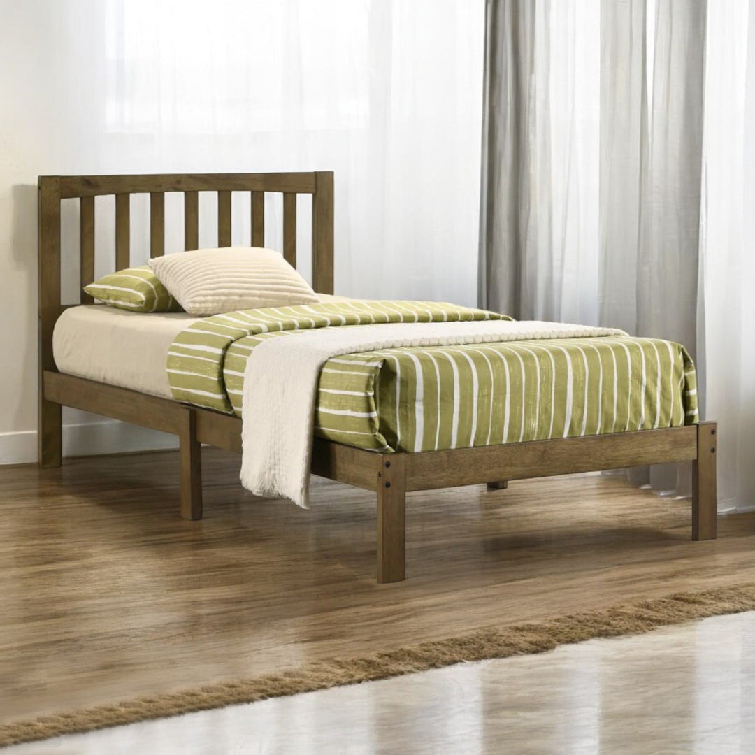 Beckett Classic Platform Bed Frame In Walnut Finish