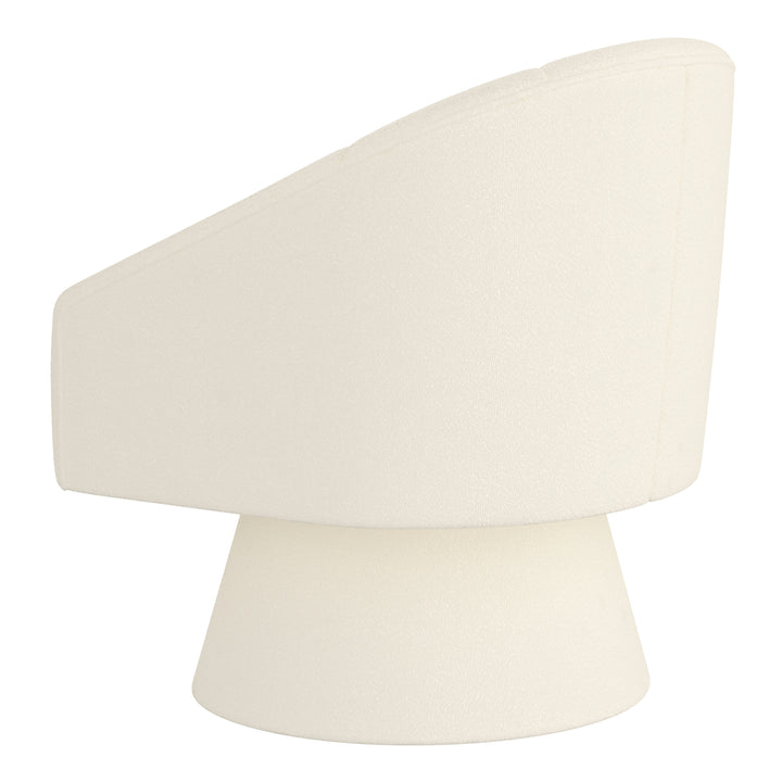 Tilsy Accent Chair in Ivory Boucle – Modern 360° Swivel Chair with Textured Upholstery