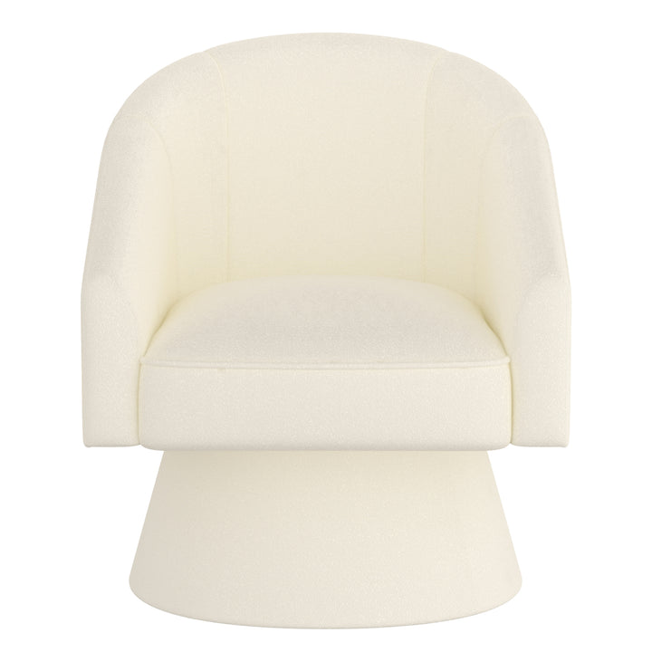 Tilsy Accent Chair in Ivory Boucle – Modern 360° Swivel Chair with Textured Upholstery