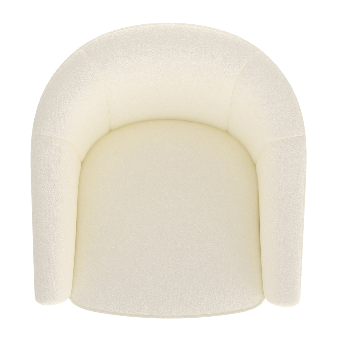 Tilsy Accent Chair in Ivory Boucle – Modern 360° Swivel Chair with Textured Upholstery