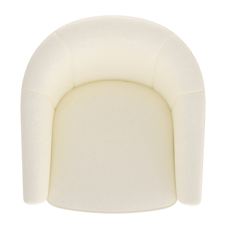 Tilsy Accent Chair in Ivory Boucle – Modern 360° Swivel Chair with Textured Upholstery