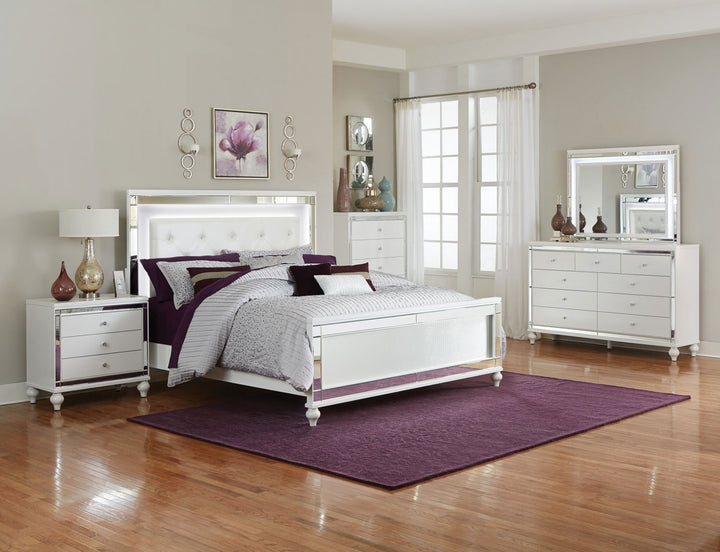 Elysian 8-Piece Bedroom Set With Built-In LED Lights - White