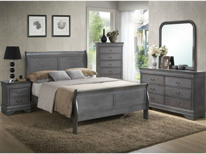 Regal 8-Piece Traditional Style Bedroom Set - Grey