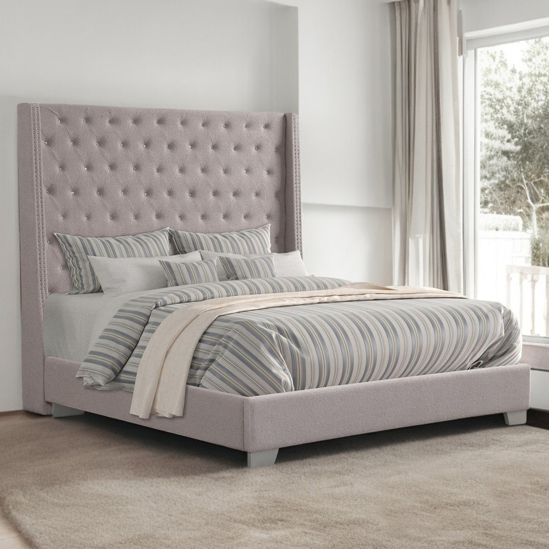 Barcelona Bed Boasts an Elegant and Durable Design - Beige/ Grey