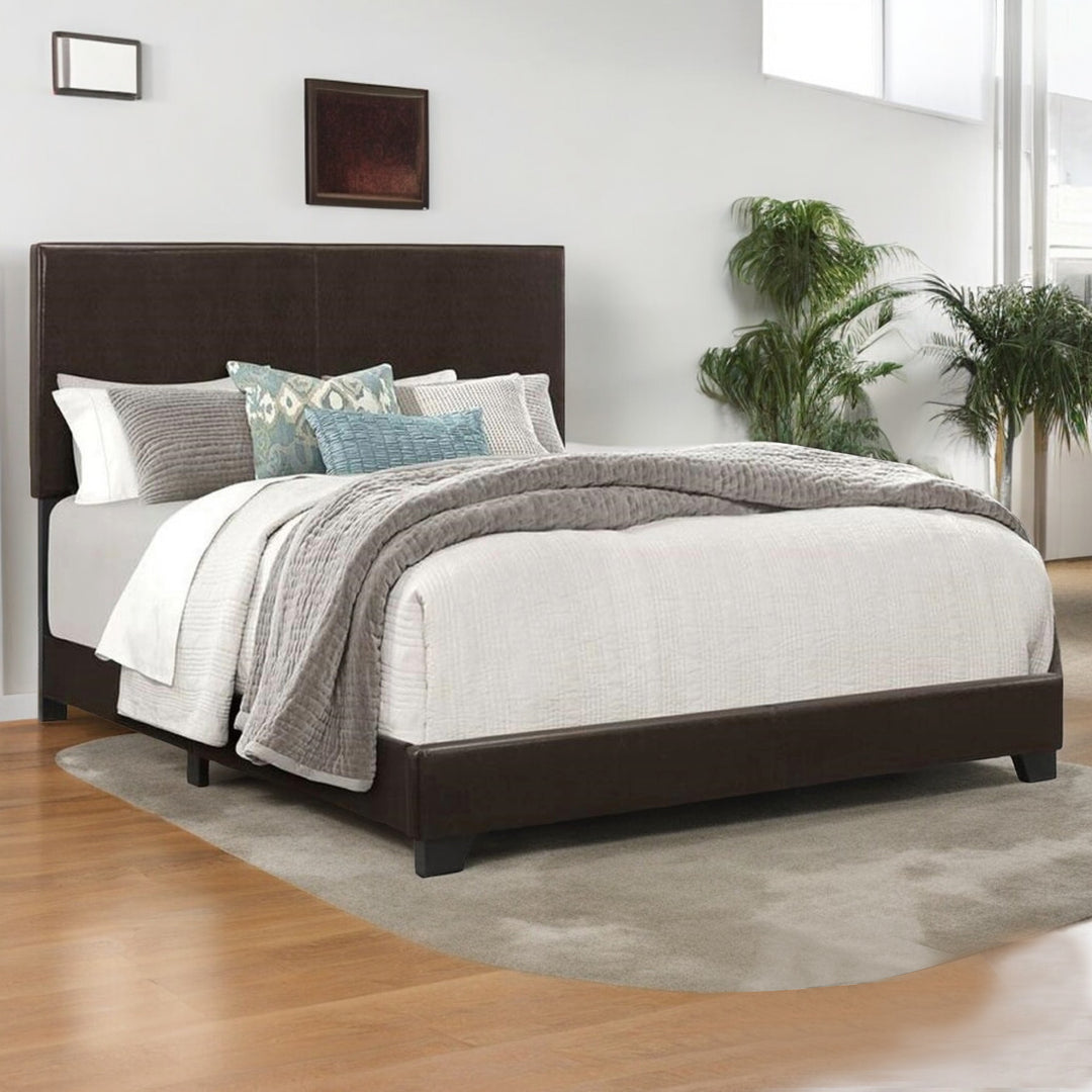 Bister Solid Wood Frame Bed - Chocolate Brown