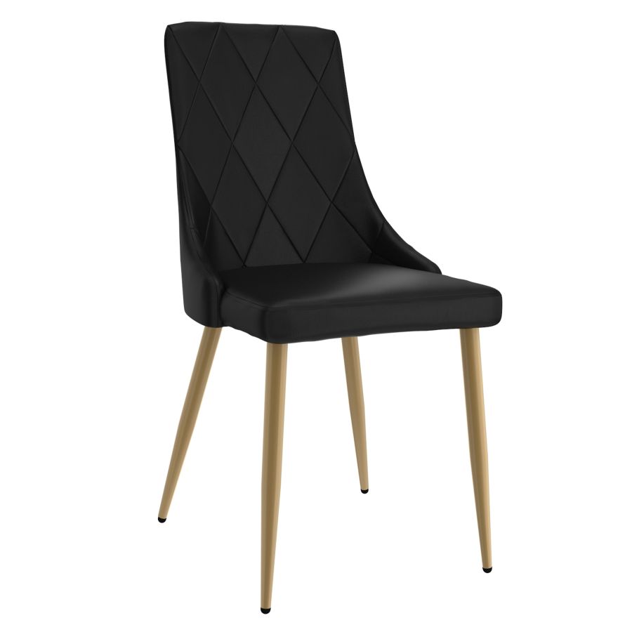 Zenith Side Chair With Aged Gold Finish (Set of 2) | Available In White, Light Grey & Black Colors