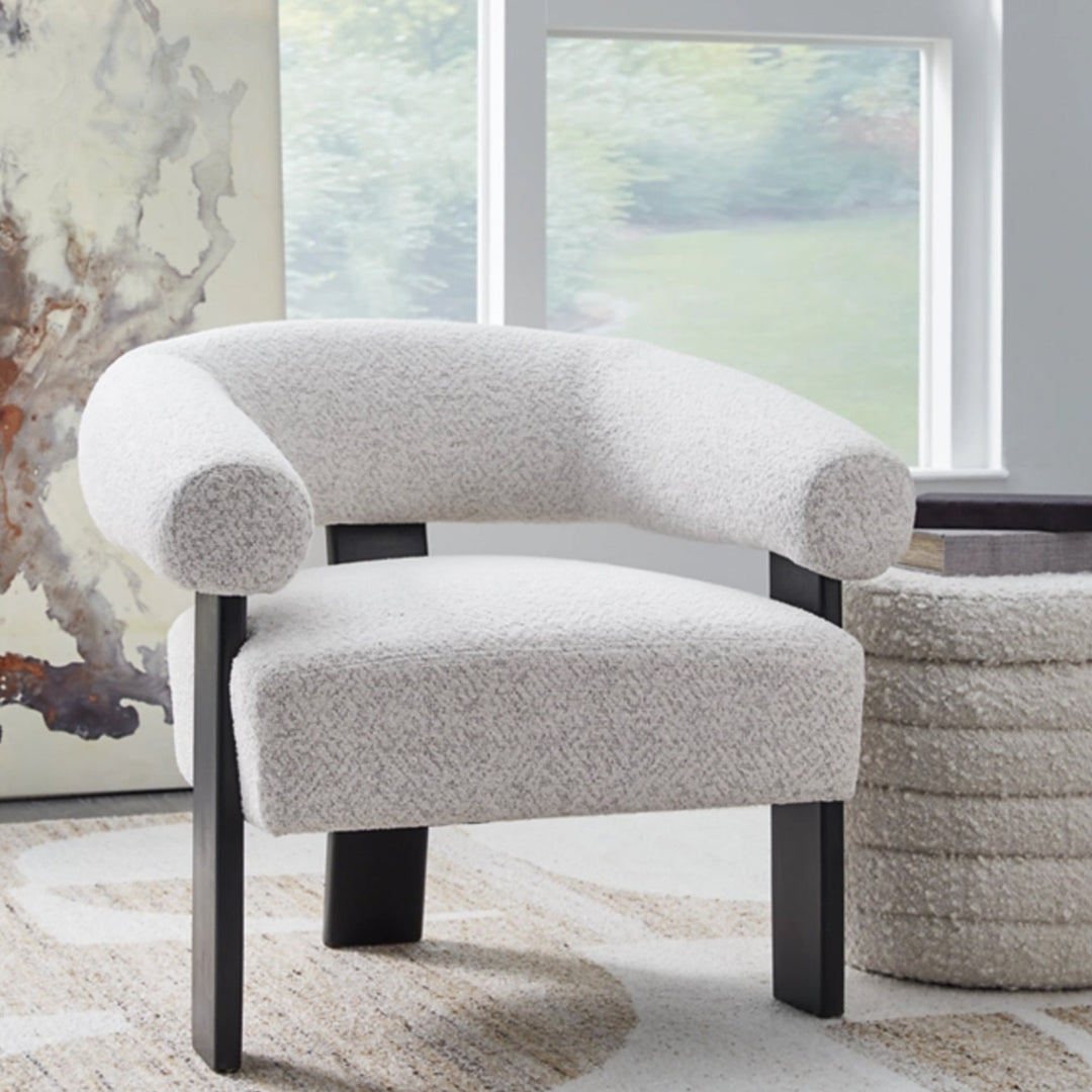 A3000668 Dultish Accent Chair - Snow/ Black | Signature Design By Ashley