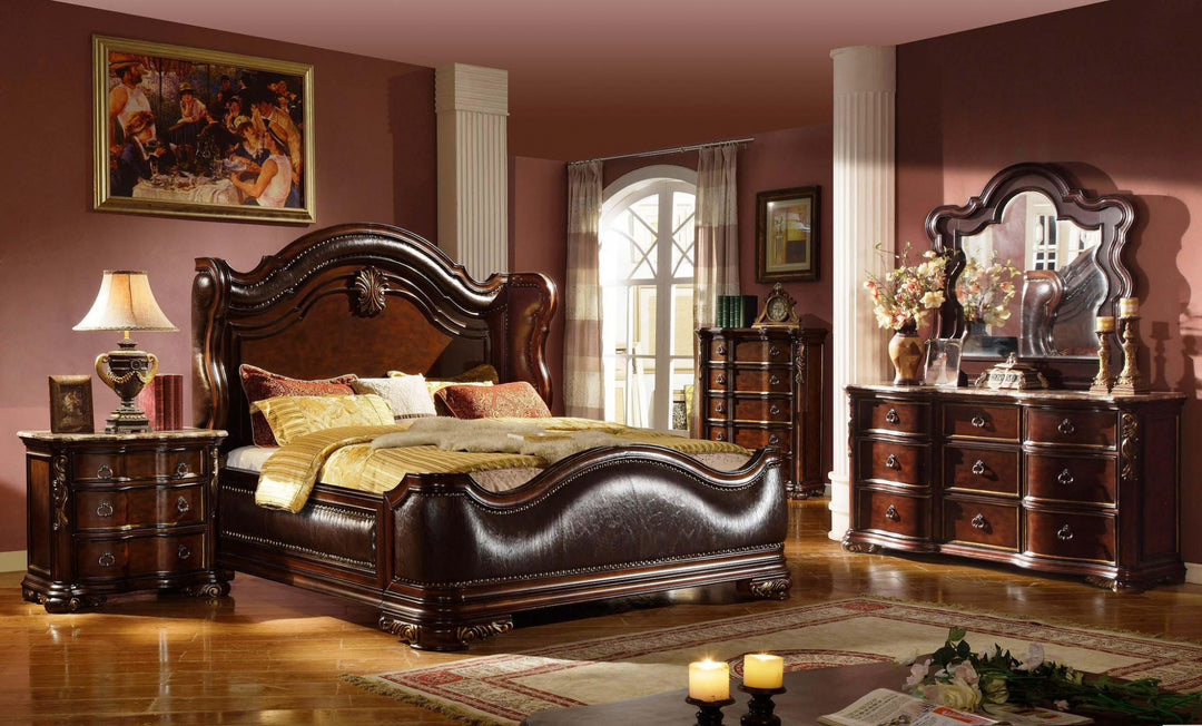 Rose 8-Piece Bedroom Set In Elegant Cherry Finish