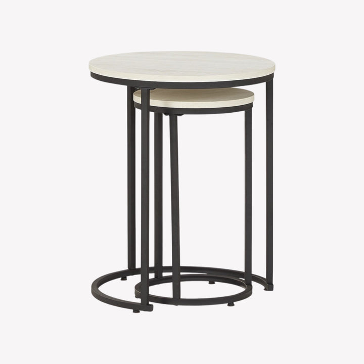 A4000225 Briarsboro Accent Table In White/ Black Finish (Set of 2) | Signature Design By Ashley