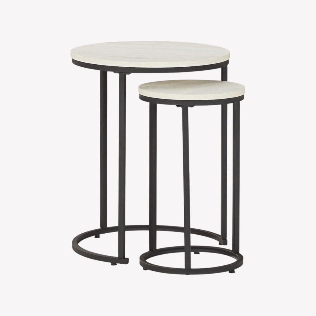 A4000225 Briarsboro Accent Table In White/ Black Finish (Set of 2) | Signature Design By Ashley