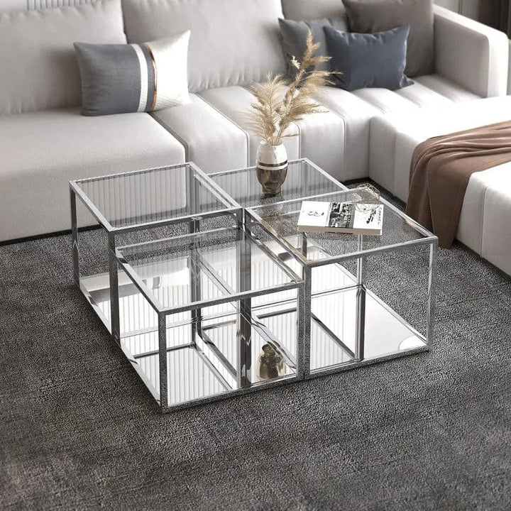 Felicity Timeless 4-Piece Multi-Tier Coffee Table In Silver