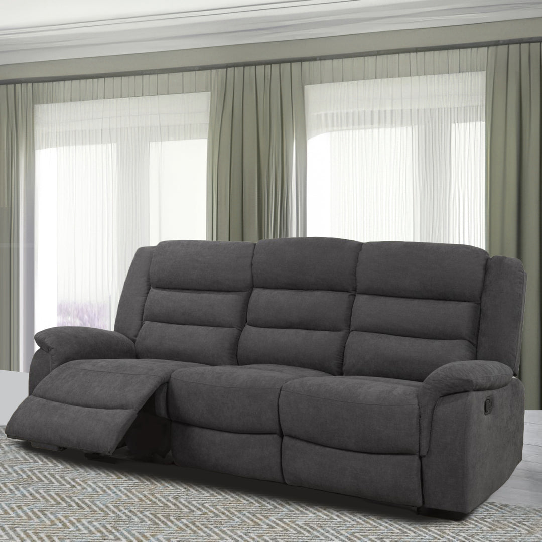 Brenda Relaxing Recliner Sofa With Drop-Down Tray - Dazzling Grey