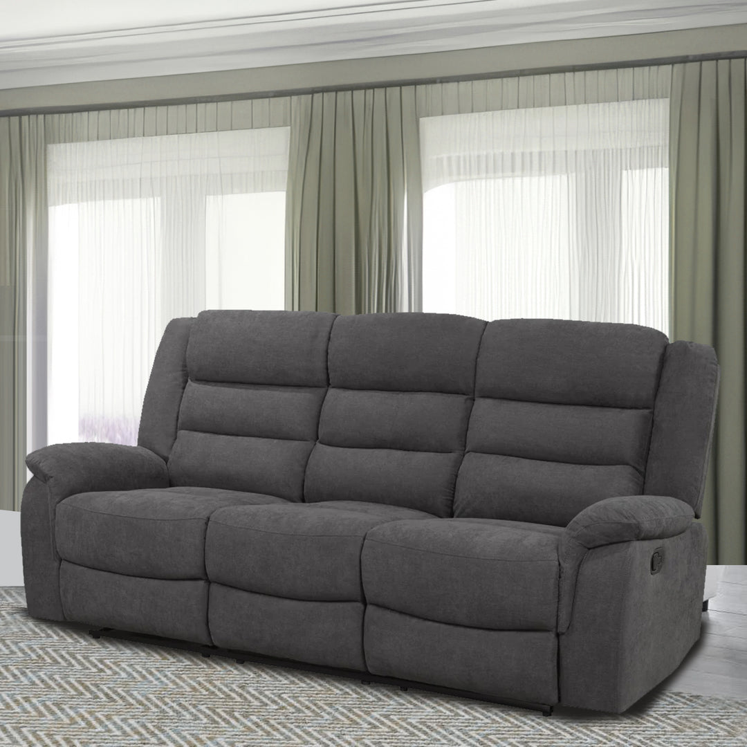 Brenda Relaxing Recliner Sofa With Drop-Down Tray - Dazzling Grey