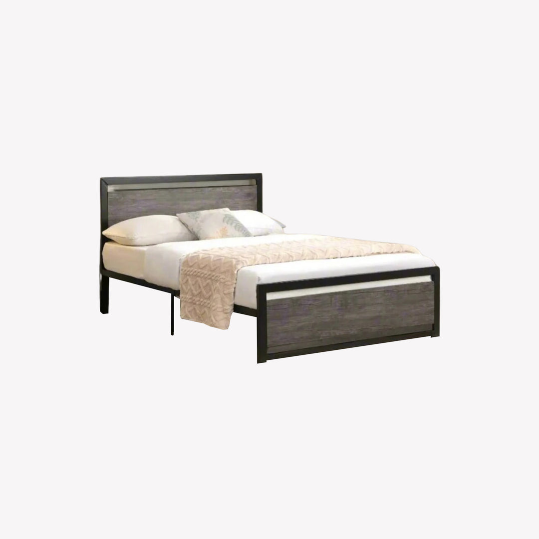 Phoenix Metallic Platform Bed Frame - Black/ Grey