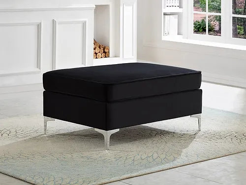 Jason Contemporary Storage Ottoman In Midnight Black Finish